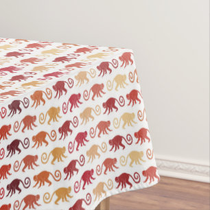 Rotes Affe-Muster Tischdecke