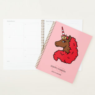 Rotes Afro-Einhorn Planer