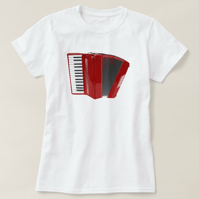 Rotes Akkordeon T-Shirt (Design vorne)