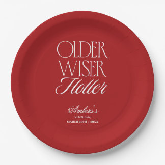 Rotes Älter Weiser Heißeres Geburtstag Pappteller