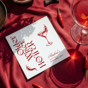 Rotes Älteres Weiseres Heißeres Geburtstag Serviette
