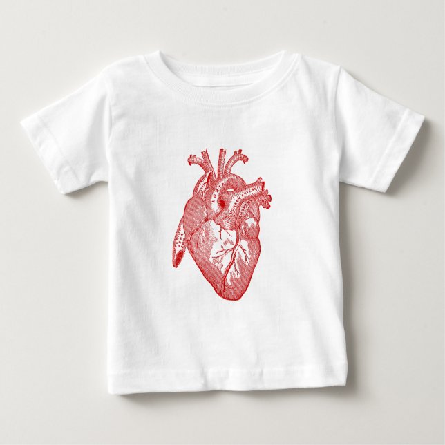 Rotes anatomisches Herz Baby T-shirt (Vorderseite)