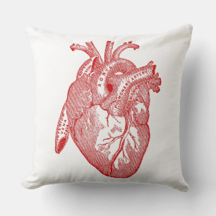 Rotes anatomisches Herz Kissen