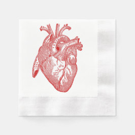Rotes anatomisches Herz Serviette