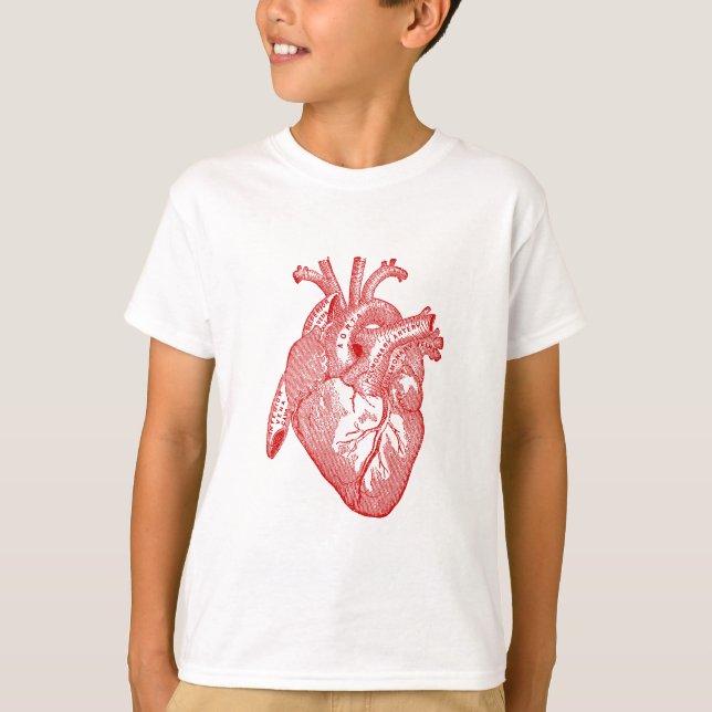 Rotes anatomisches Herz T-Shirt (Vorderseite)