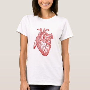 Rotes anatomisches Herz T-Shirt