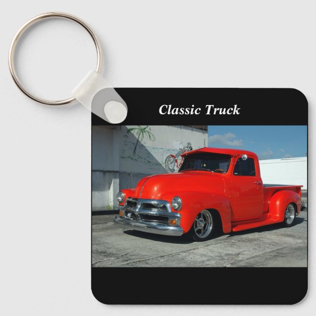 Rotes angepasstes Pickup Truck Schlüsselanhänger (Vorderseite)
