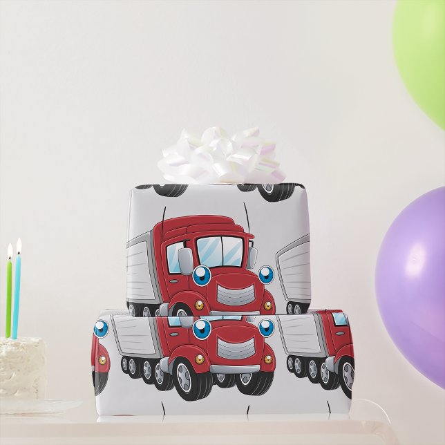 rotes Anhänger-Lkw-Schleifpapier Geschenkpapier (Von Creator hochgeladen)