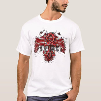 Rotes Ankh Schatten-Form-T-Shirt T-Shirt