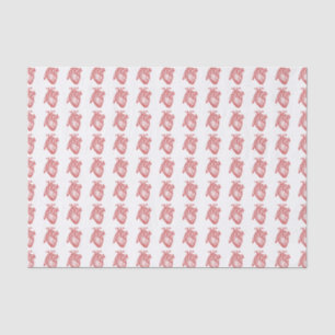 Rotes antikes anatomisches Herz Seidenpapier