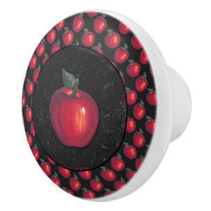 Rotes Apfel-Schwarzes Keramikknauf