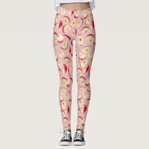 Rotes Apfelscheibenmuster Leggings
