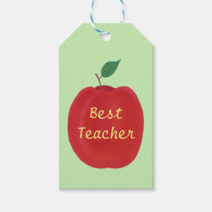 Rotes Apple, das beste Lehrer-Geschenk-Umbauten Geschenkanhänger