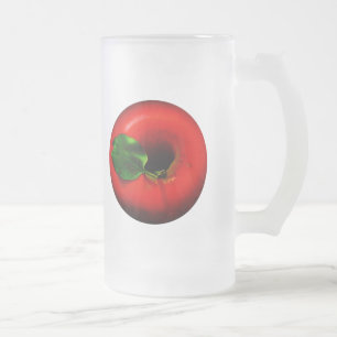 Rotes Apple entwerfen Mattglas Bierglas