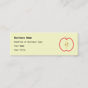 Rotes Apple halb, auf Sahnehintergrund Mini Visitenkarte