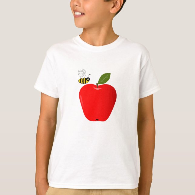 Rotes Apple und Honig-Biene T-Shirt (Vorderseite)