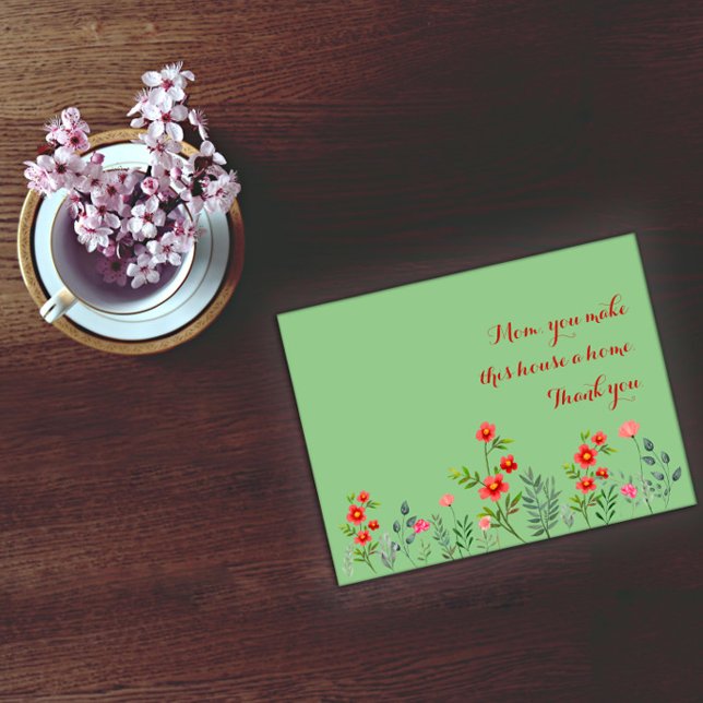 Rotes Aquarell Muttertag Postkarte (Von Creator hochgeladen)