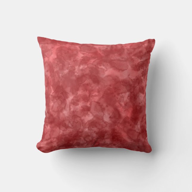 Rotes Aquarellbild Kissen (Vorderseite)