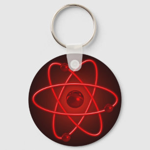 Rotes Atom Schlüsselanhänger