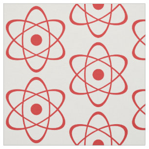 Rotes Atom-Symbol-Gewebe Stoff