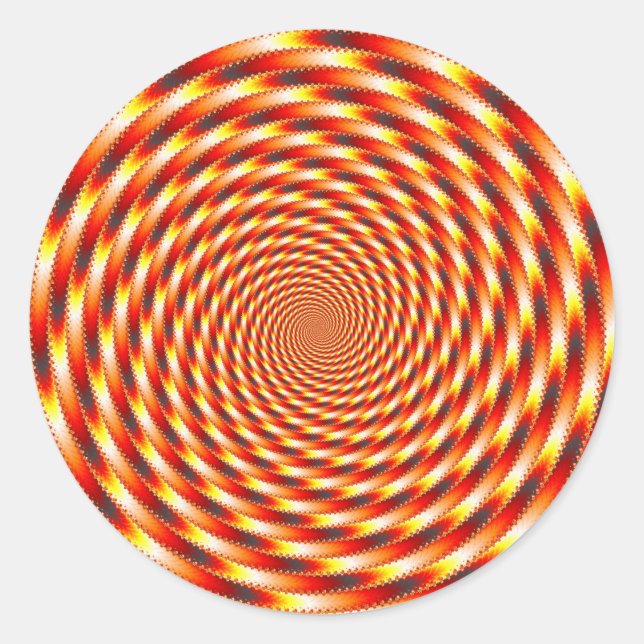 Rotes Auge - Fraktal Runder Aufkleber (Vorderseite)