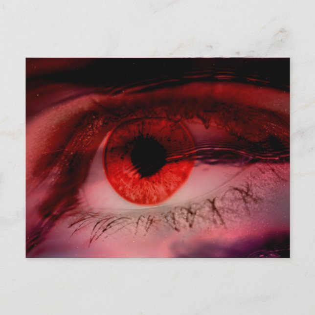 Rotes Auge Postkarte (Vorderseite)