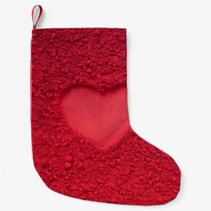 Rotes Auge Schattenherz: Matte Kosmetische Textur Kleiner Weihnachtsstrumpf