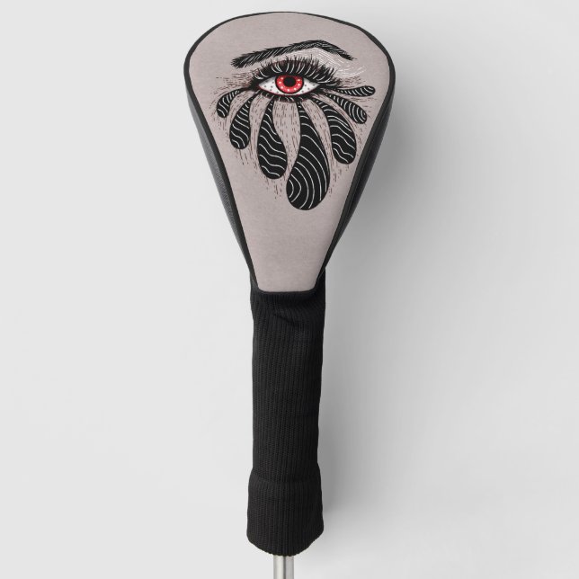 Rotes Auge Schwarze Tränen Gothic Golf Headcover (Vorderseite)