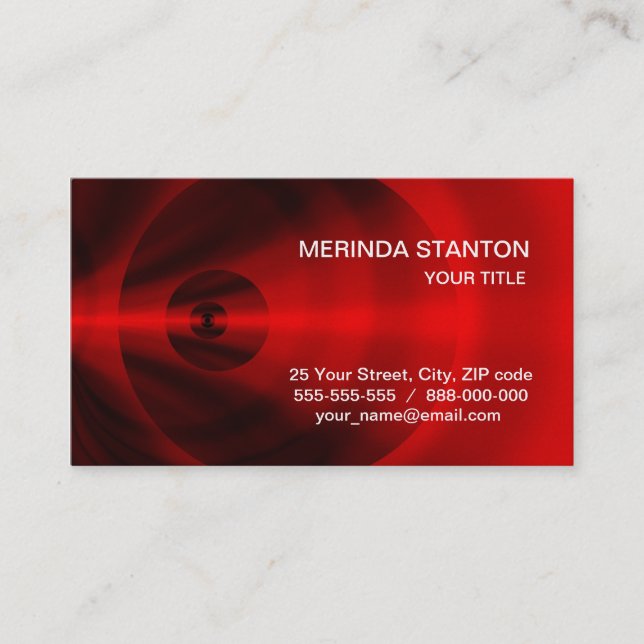 Rotes Auge Visitenkarte (Vorderseite)