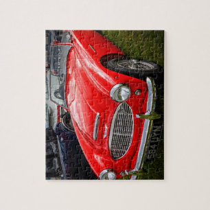 Rotes Austin Healey 3000 Klassiker Auto Puzzle