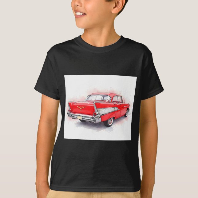 Rotes Auto aus den 1950er Jahren T-Shirt (Vorderseite)