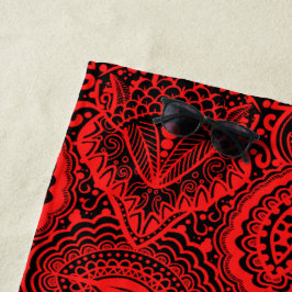Rotes Aztekenmuster Strandtuch