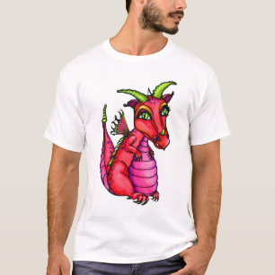 Rotes Baby-Drache-Tier-Vintages T-Shirt