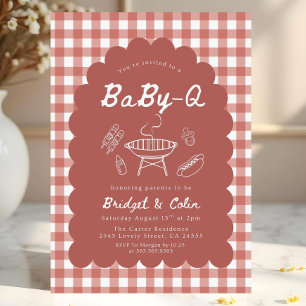 Rotes Baby Q Baby Shower Einladung Bbq Grill Bab