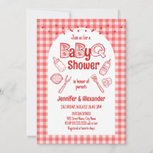 Rotes BaByQ-Baby-Shower-Barbecue