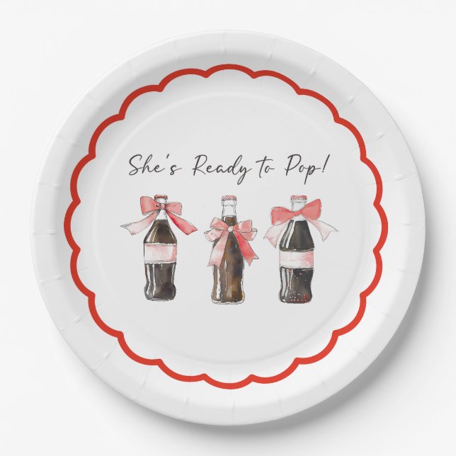 Rotes Babysoda bereit zum KNALLEN! Pappteller (Vorderseite)
