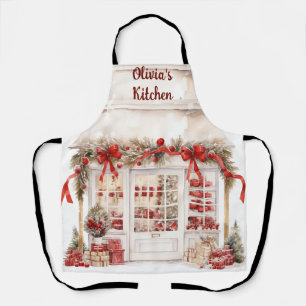 Rotes Band Bäckerei Schürze