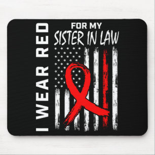 Rotes Band Für Die Herzkrankheit Meiner Schwägerin Mousepad