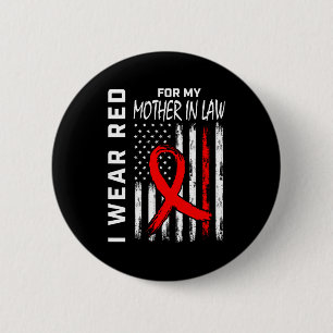 Rotes Band Für Die Herzkrankheit Meiner Schwiegerm Button