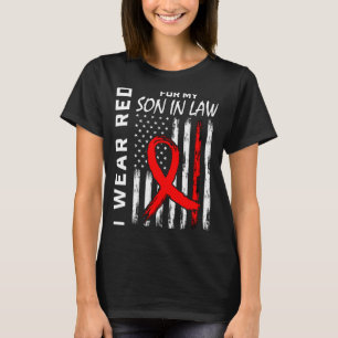 Rotes Band Für Mein Schwiegersohn Herzkrankheit Be T-Shirt