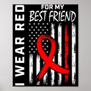 Rotes Band Für Meinen Besten Freund Herzkrankheit Poster