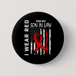 Rotes Band Für Meinen Schwiegersohn Herzkrankheit Button