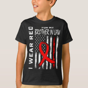 Rotes Band Für Schwager Herzkrankheit Bewusstsein T-Shirt