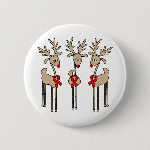Rotes Band-Ren - AIDS u. HIV Button