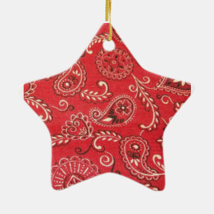 Rotes Bandana Keramik Ornament