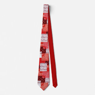 Rotes Bandana-Patchwork-Paisley-Nähmuster Krawatte
