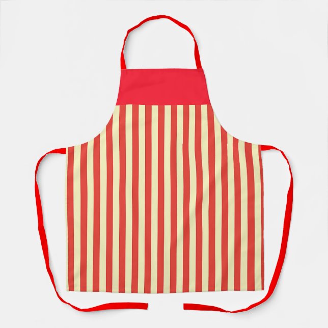 Rotes Bandstreifen Küchenchef  Schürze (Vorderseite)