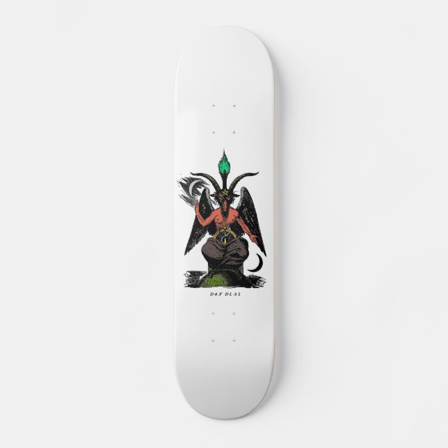 Rotes Baphomet Skateboard (Vorderseite)