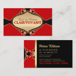 Rotes Barock Elegantes Tarot Visitenkarte