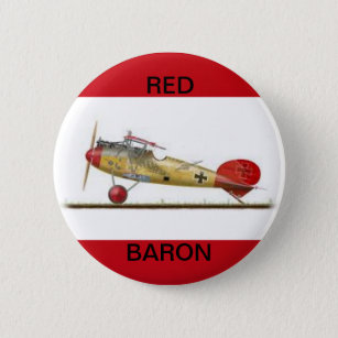Rotes Baron-Flugzeug auf Rundschaltfläche Button